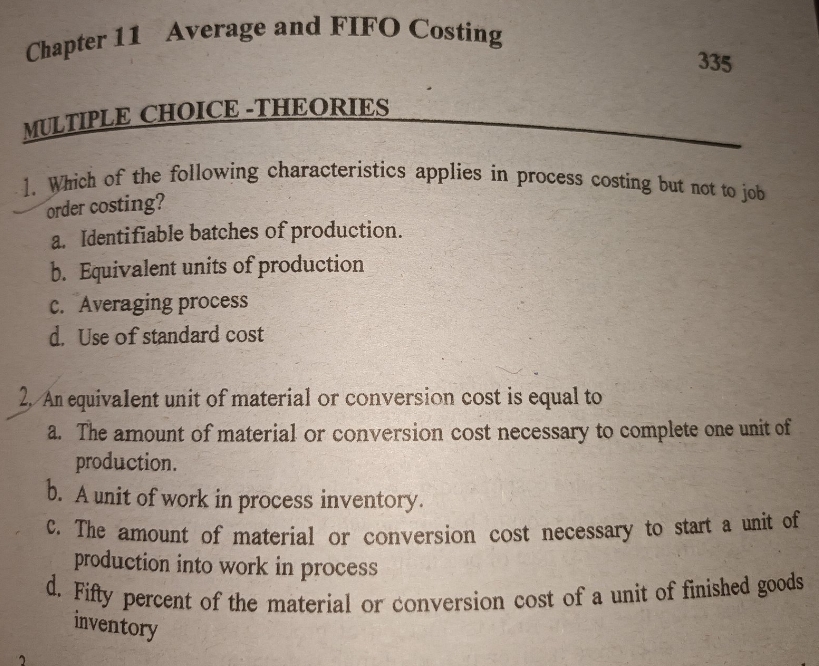 Answer the following with explanation Chapter 11