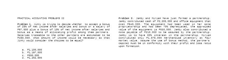 PRACTICAL ACCOUNTING PROBLEMS II Problem 3. Jamby
