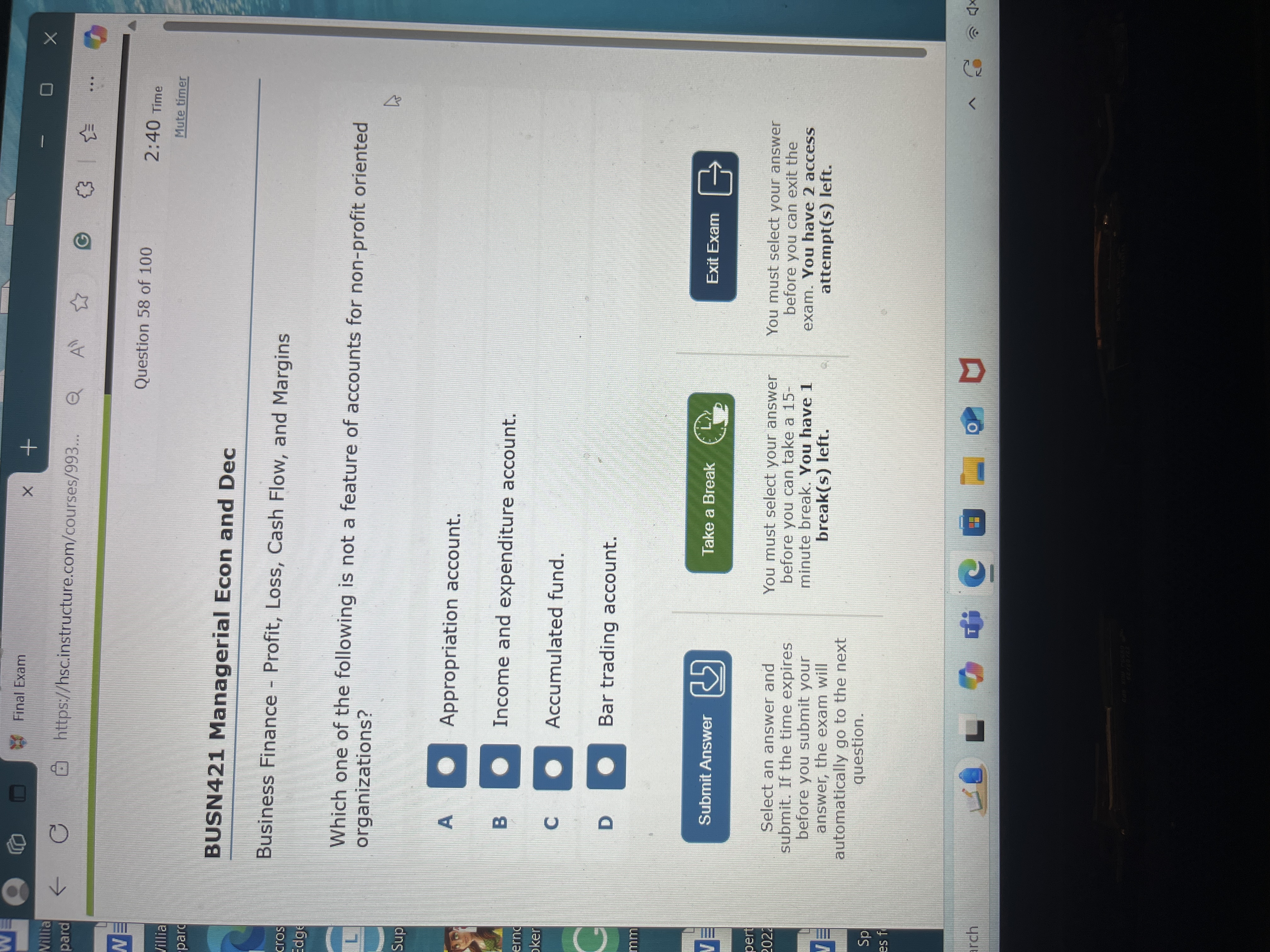 Final Exam X Villia X para C