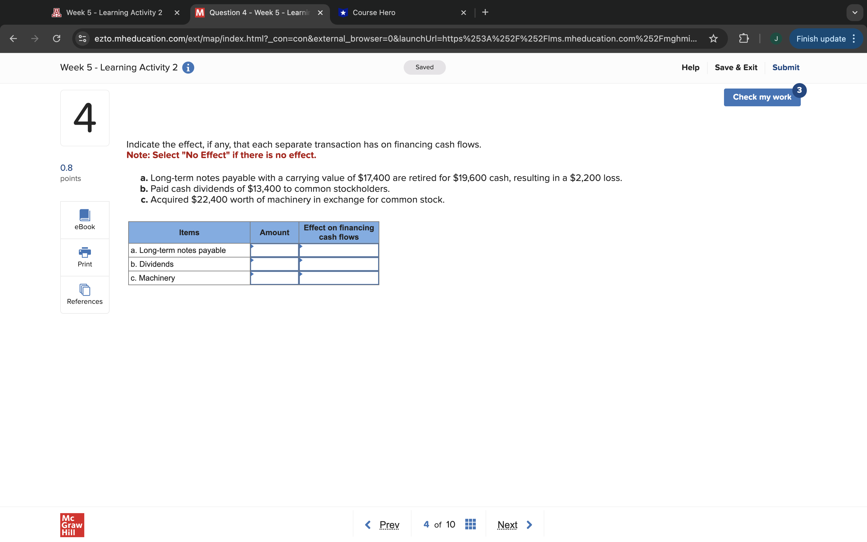 A Week 5 - Learning Activity 2 X M Question 4 -