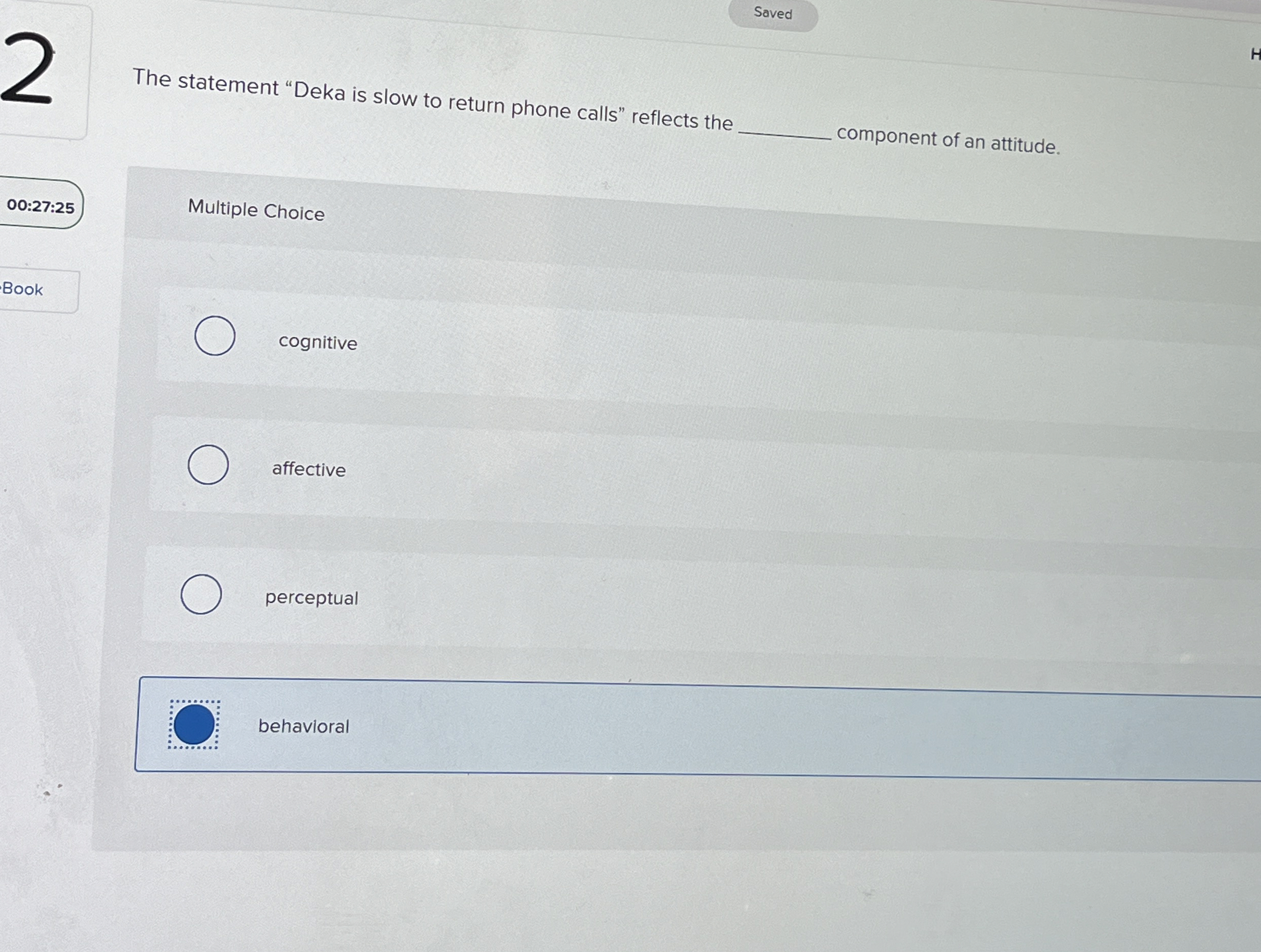 2 The statement "Deka is slow to return phone