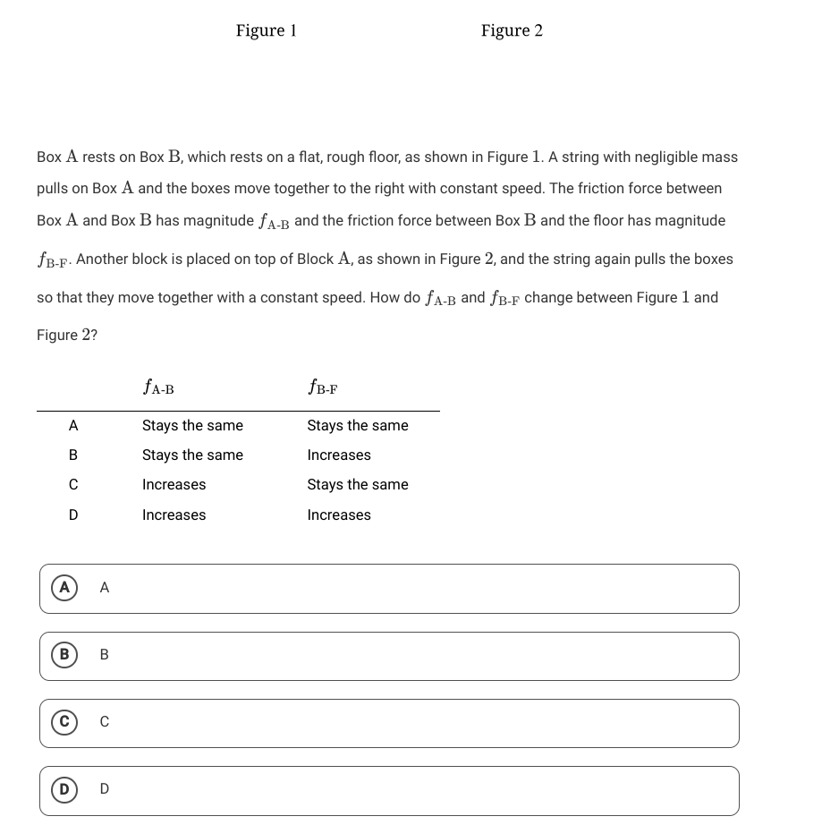answer this Figure 1 Figure 2 Box A rests on Box