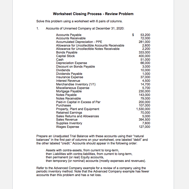 Question/ Prepare worksheet and write out closing