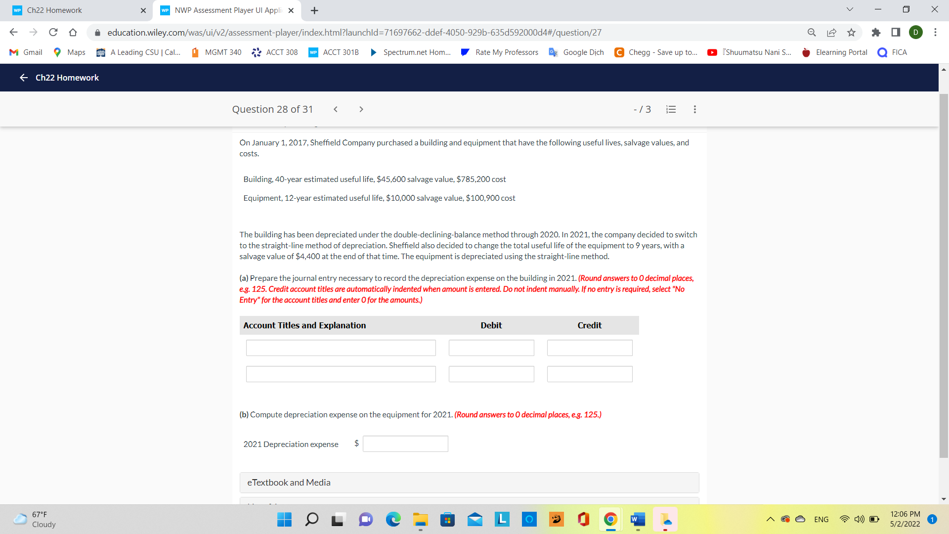 WP Ch22 Homework X WP NWP Assessment Player UI