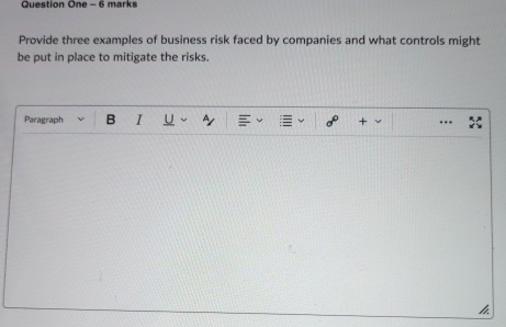 Question One - 6 marks Provide three examples of