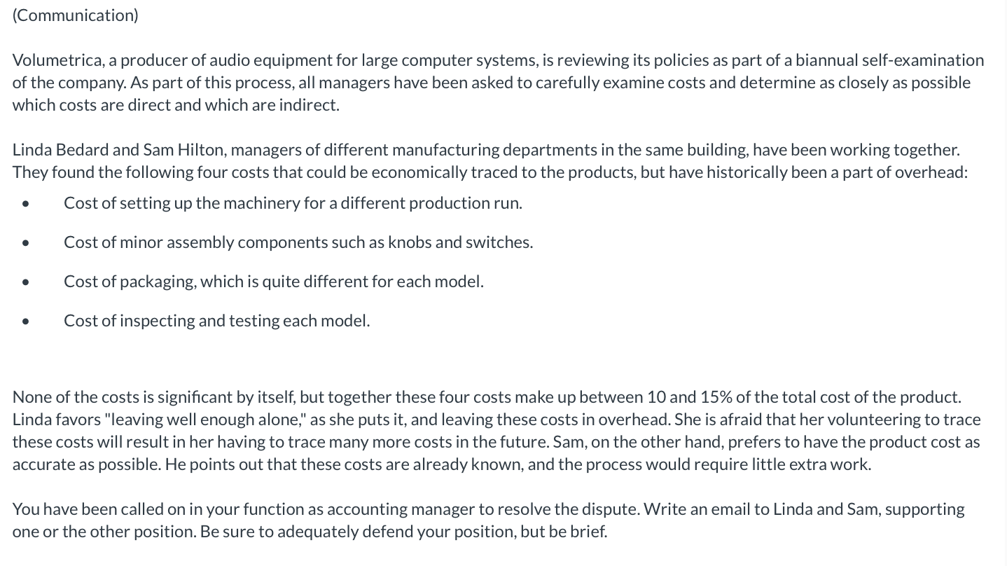 None of the costs is significant by itself, but