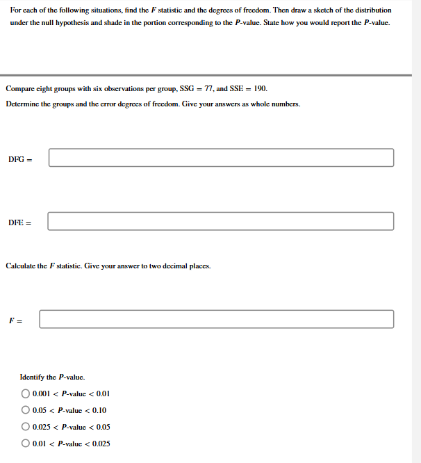 answer this For each of the following situations,