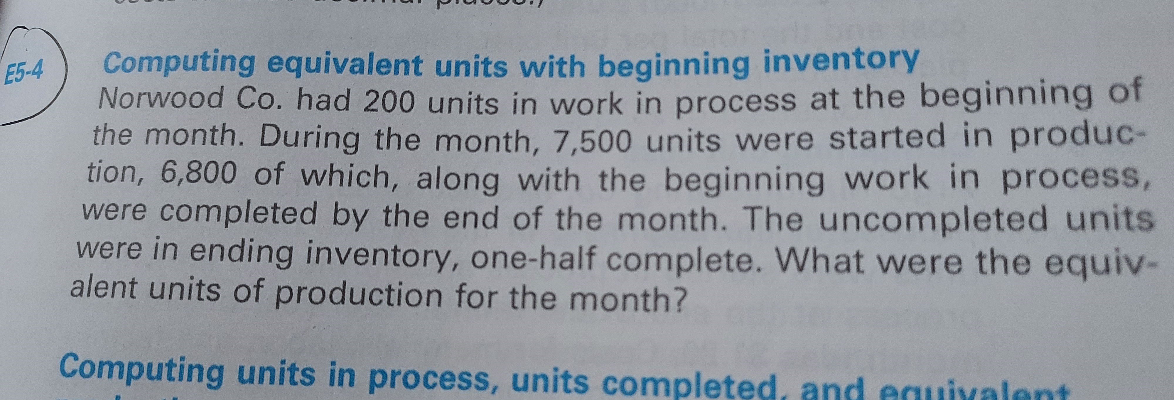 E5-4 Computing equivalent units with beginning
