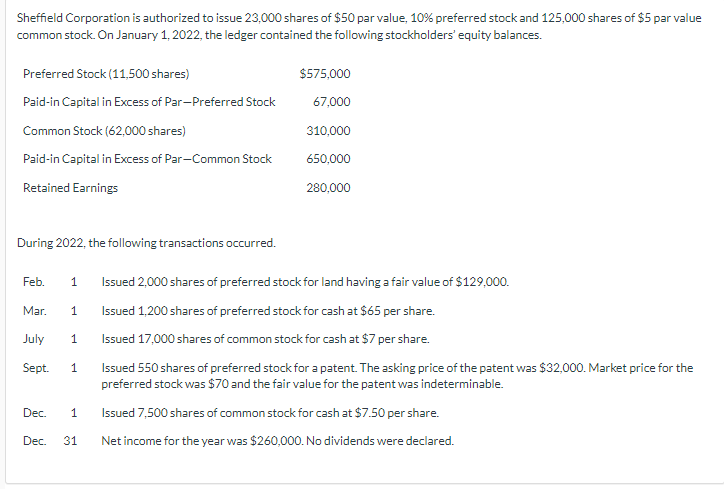 Need help preparing a stockholders equity section