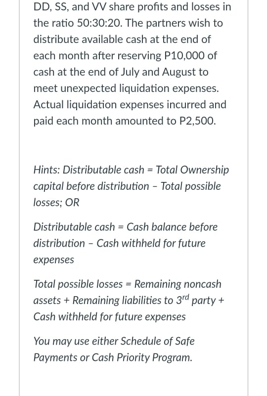 Problem 2 The DSV Partnership decided to