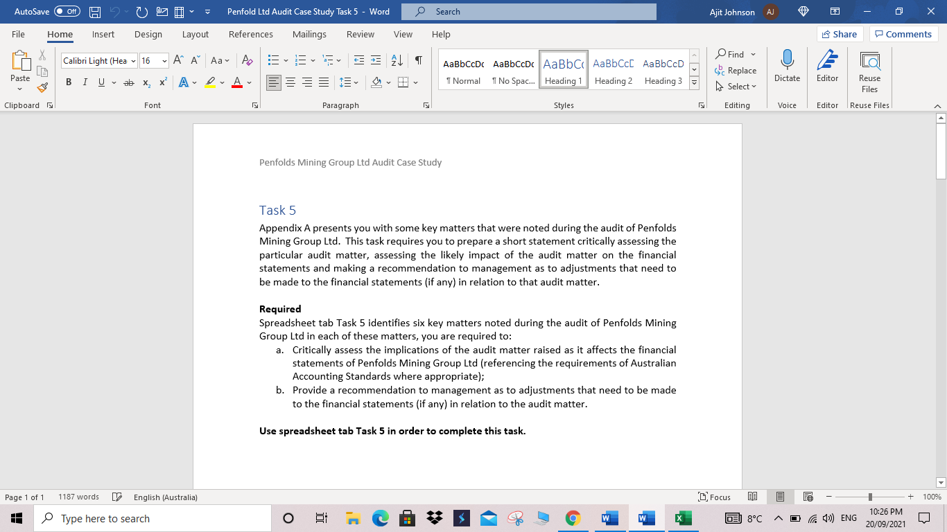 AutoSave O Off) 7) 7 - Penfold Led Audit Case