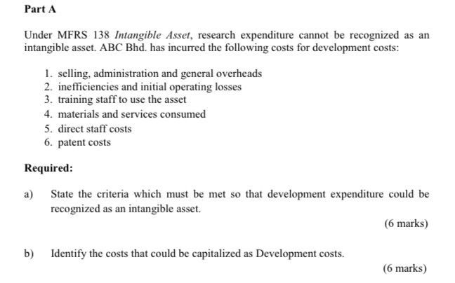 Part A Under MERS 138 Intangible Asset, research