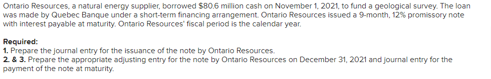 Ontario Resources, a natural energy supplier,