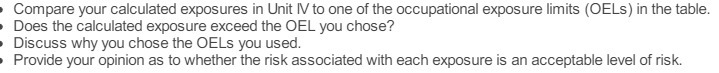 Compare your calculated exposures in Unit him one