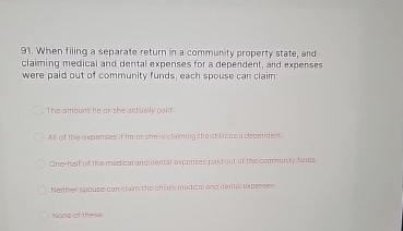 When filing a separate return in a community