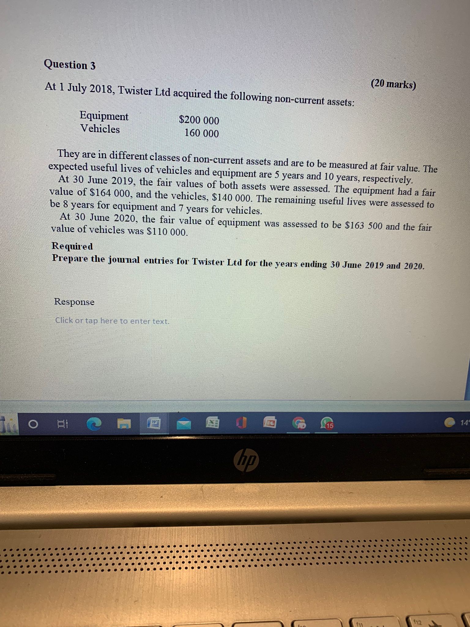 Question 3 (20 marks) At 1 July 2018, Twister Ltd