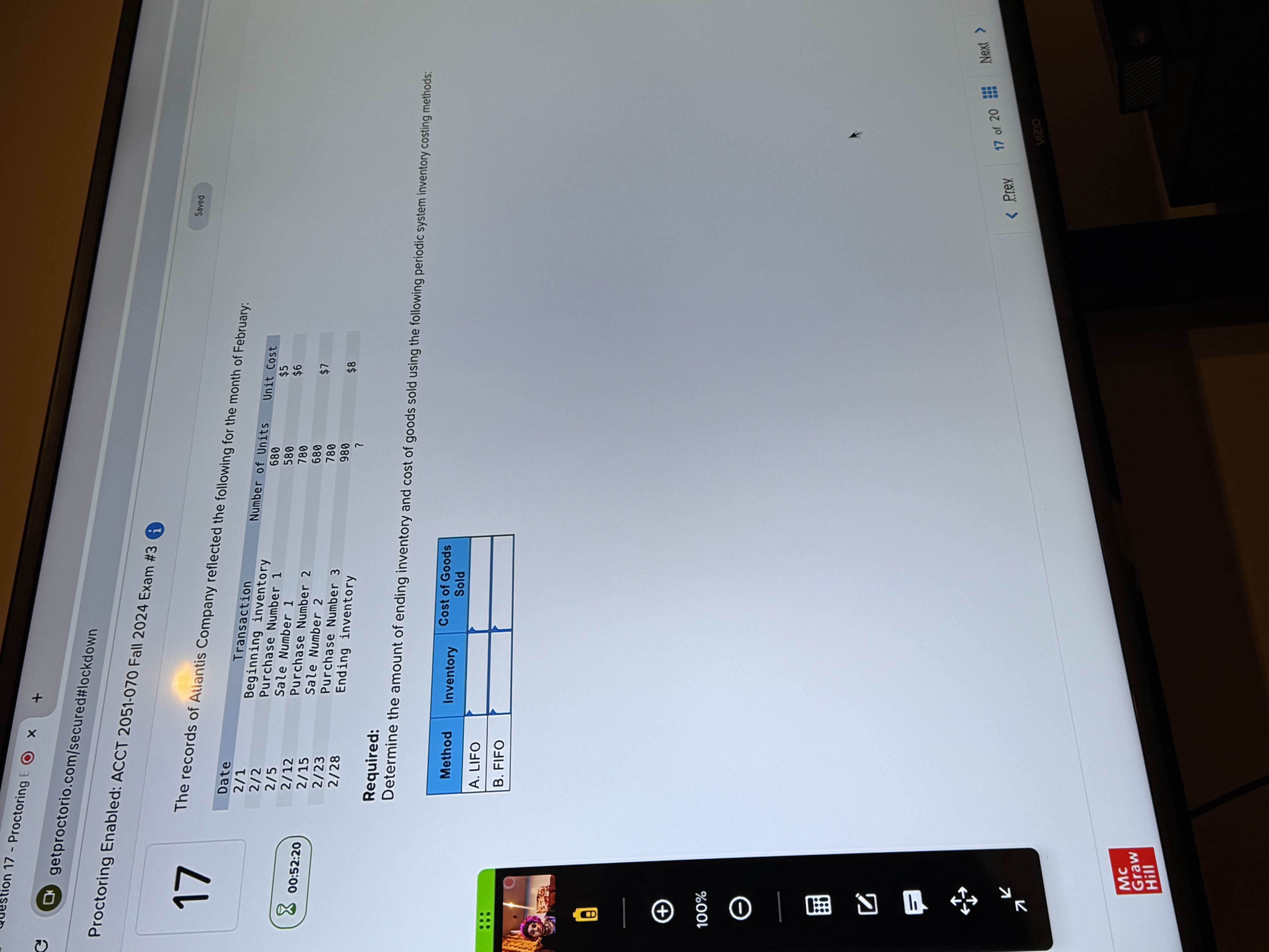 stion 17 - Proctoring EO x +