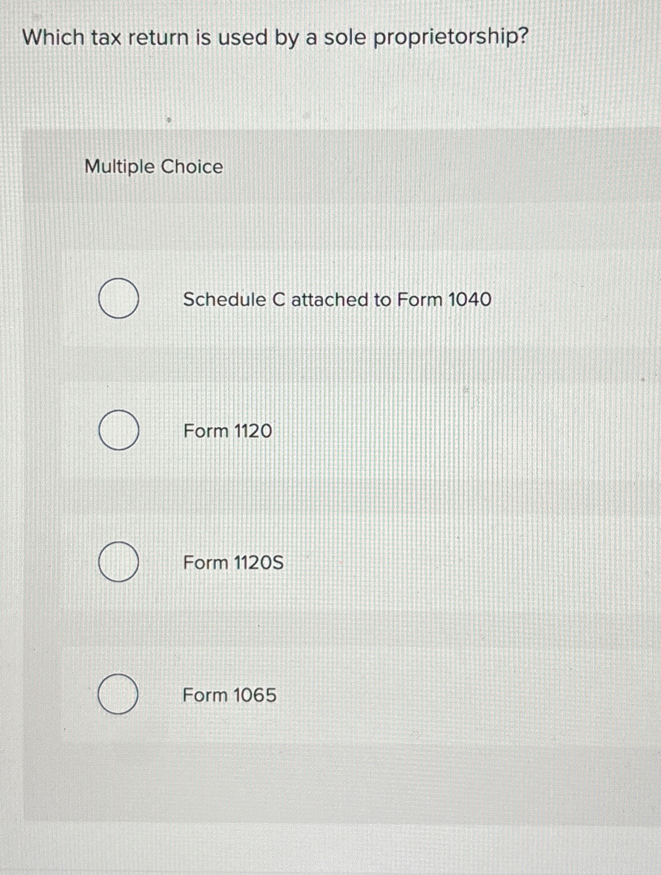 Which tax return is used by a sole