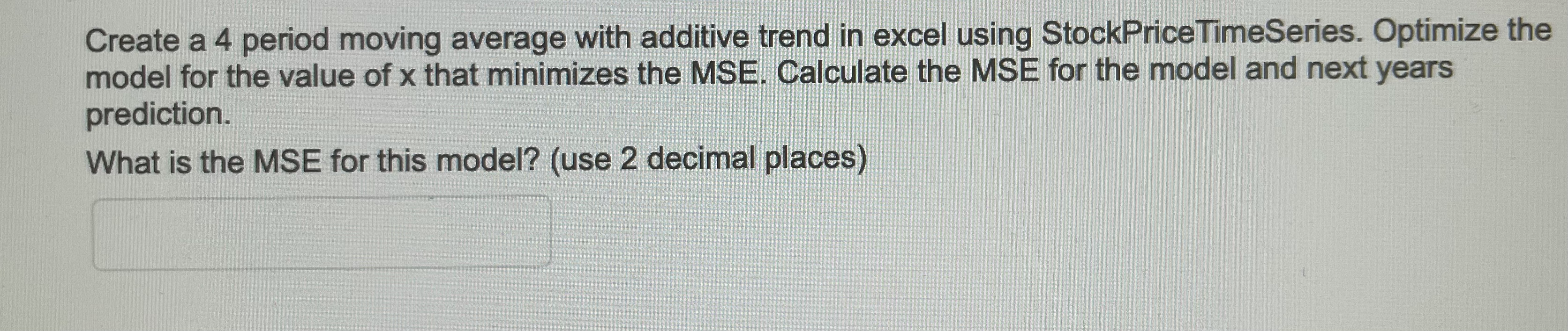 For this assignment you will create multiple time