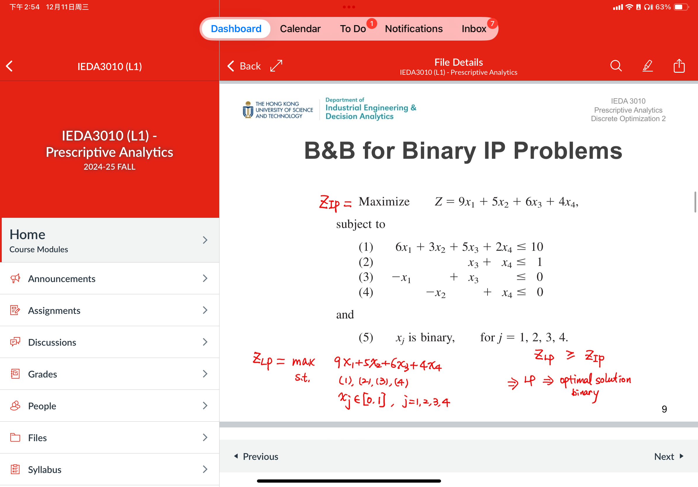 How to solve this branch and bond problem for
