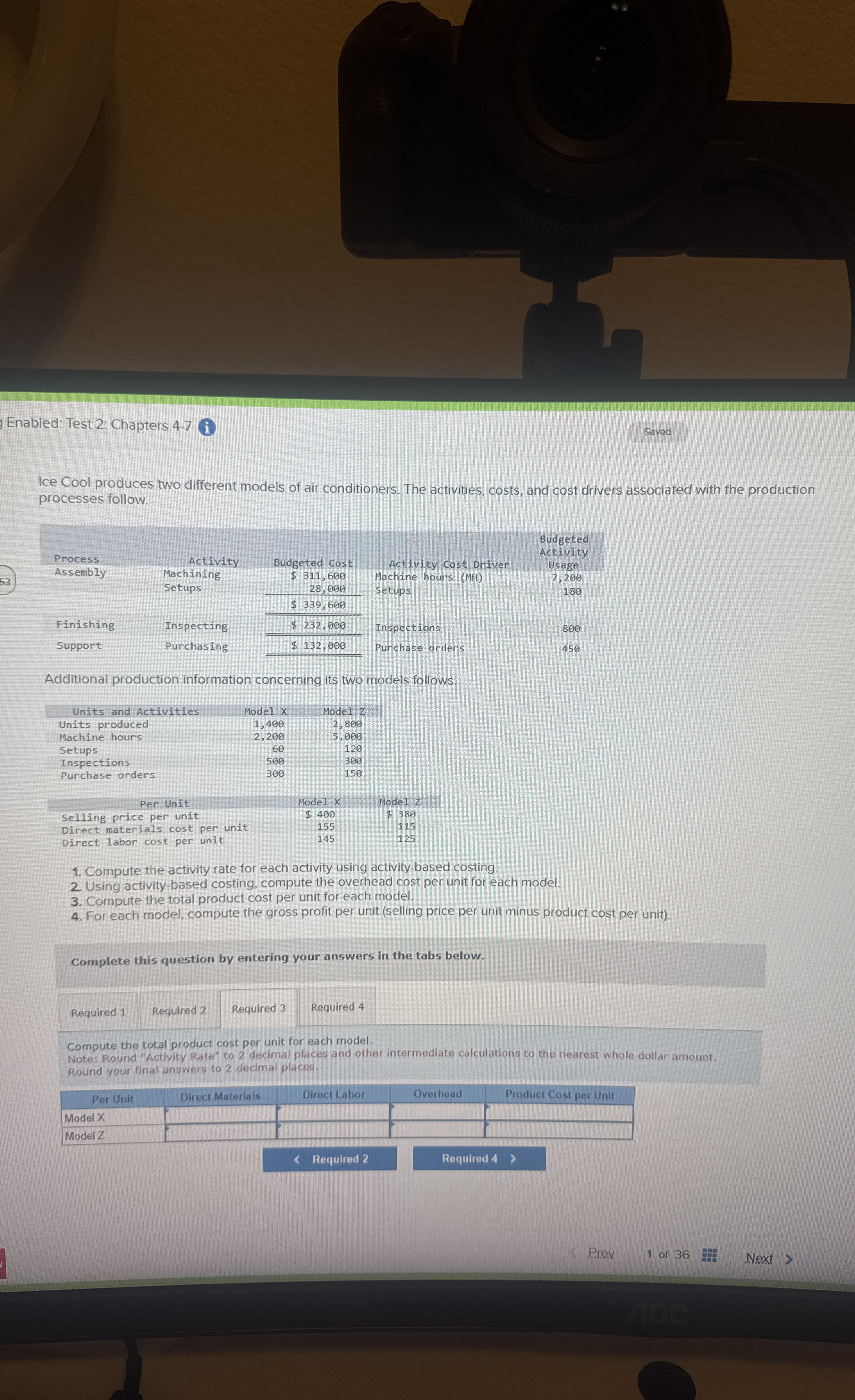 Enabled: Test 2 : Chapters 4 - 7 Saved Ice Cool