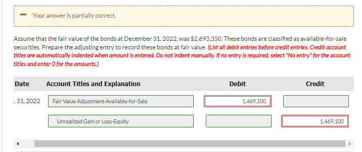 Need help assuming the fair value wrong answers