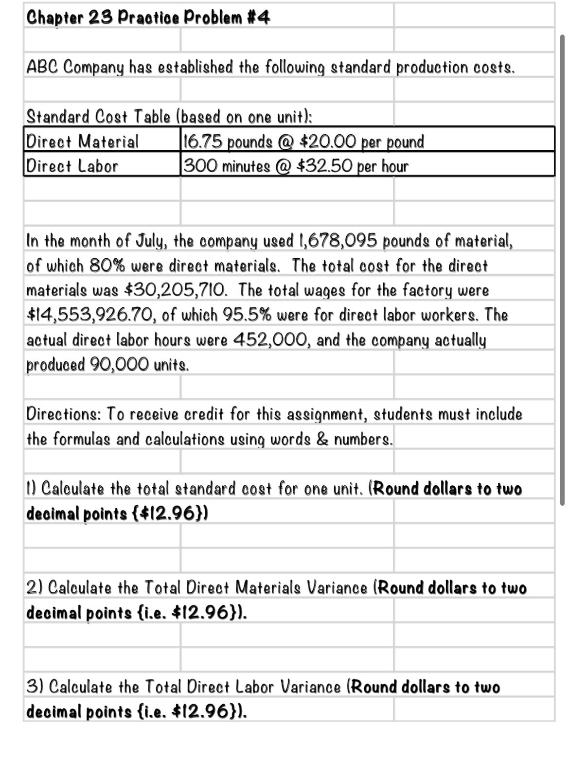 Chapter 2 3 Practice Problem # 4 ABC Company has