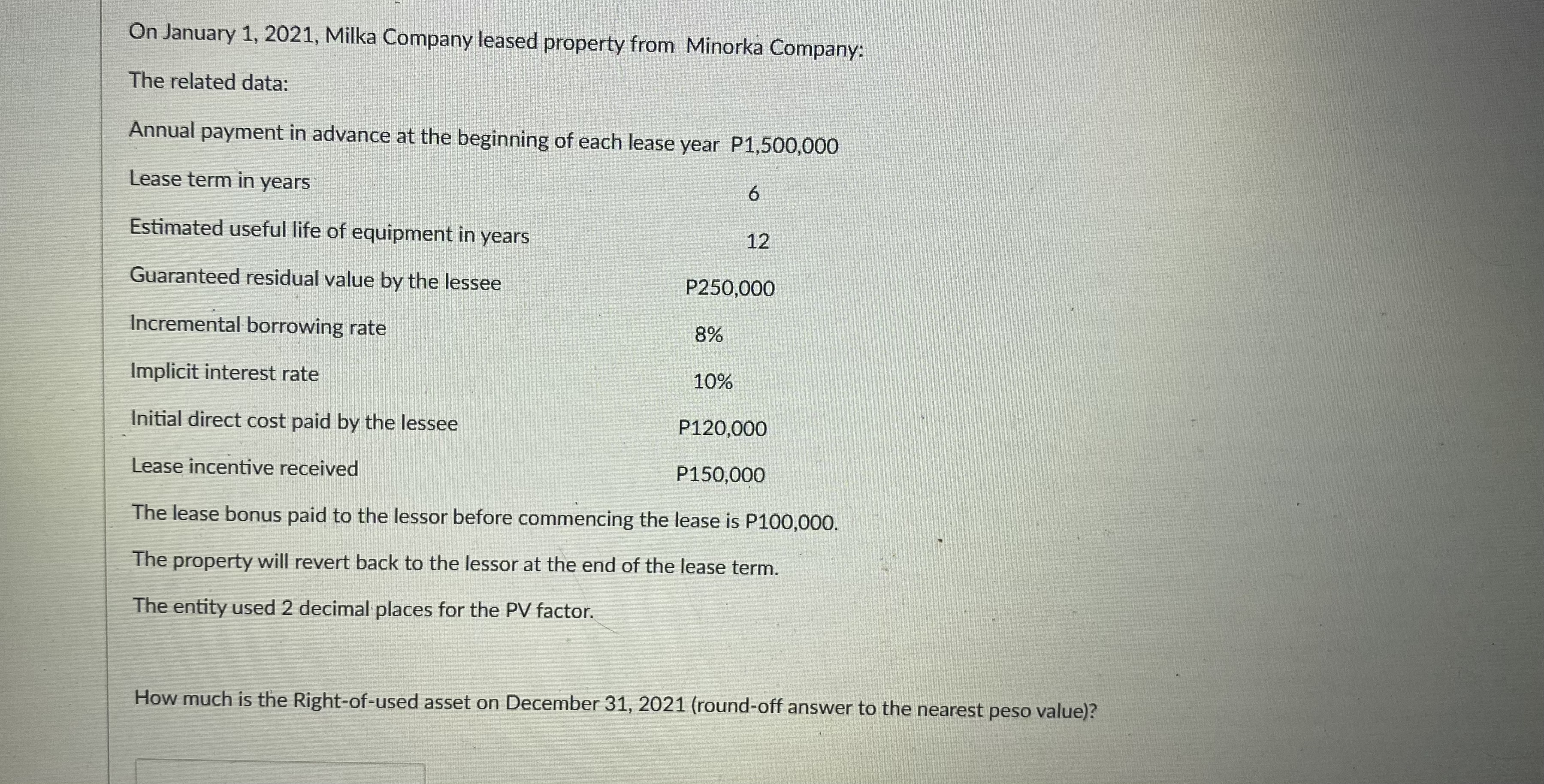 Instruction: Answer the problem and show the