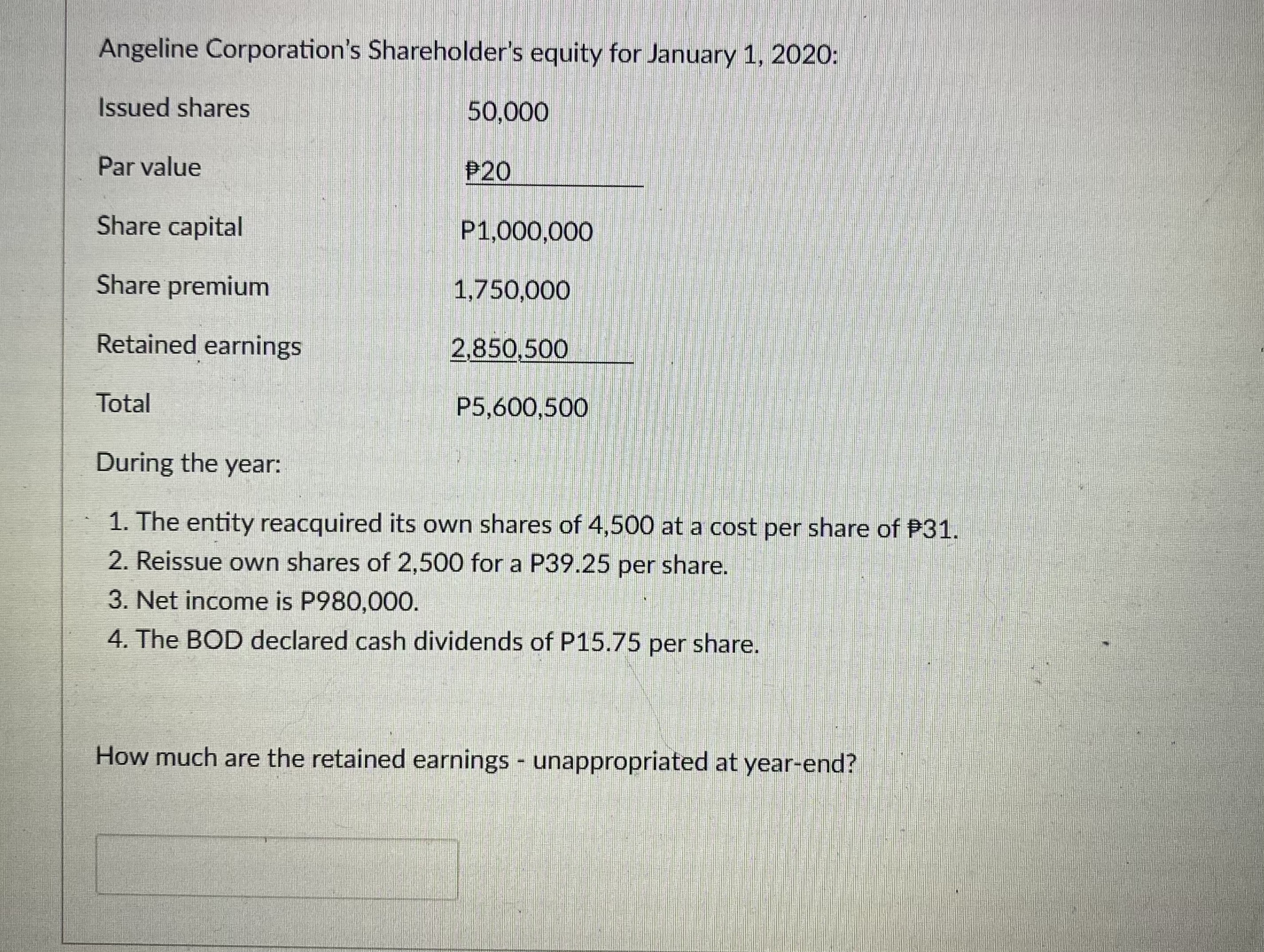 Instruction: Answer the problem and show the