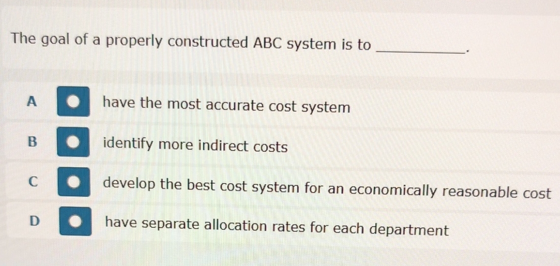The goal of a properly constructed ABC system is