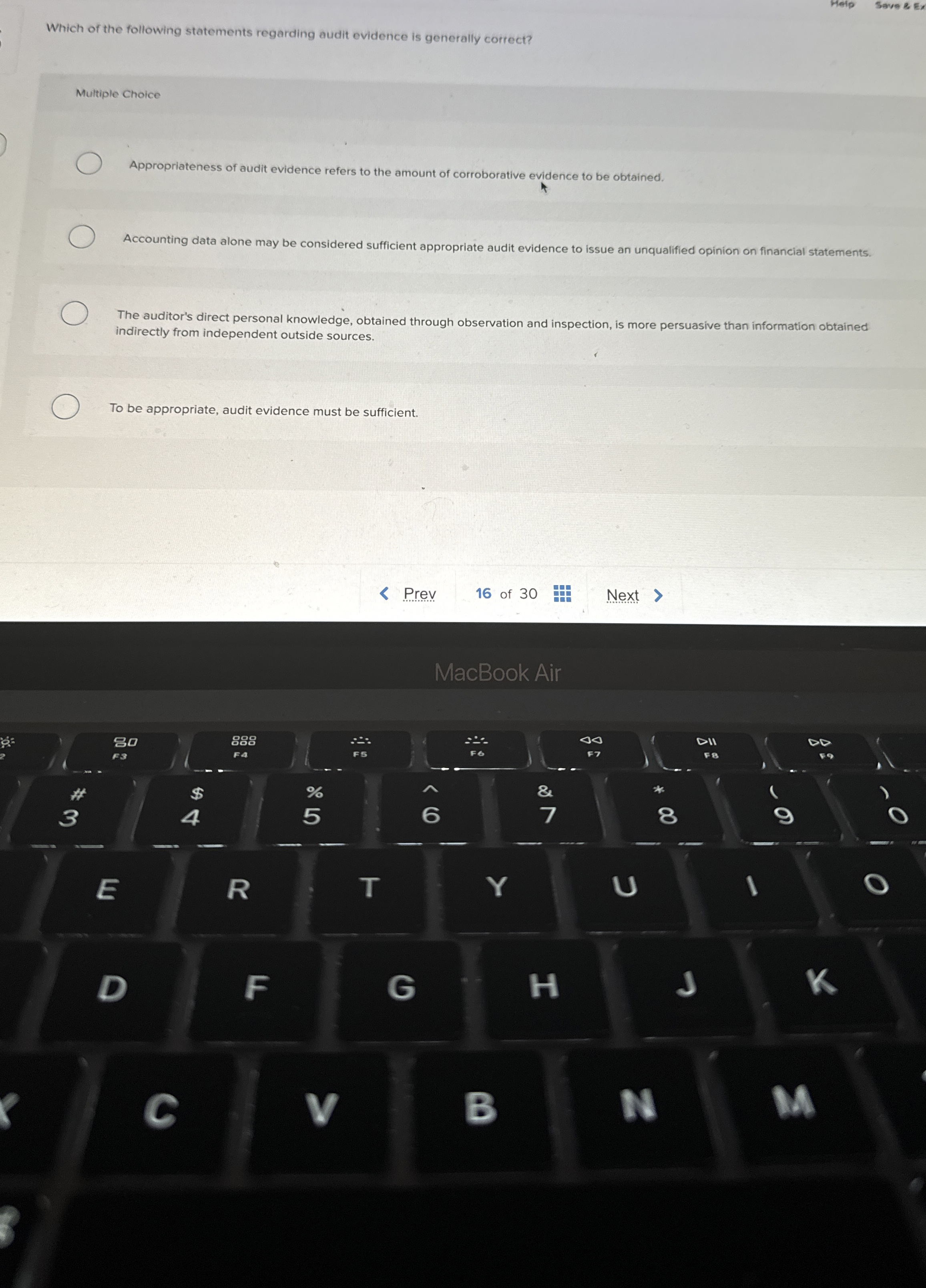 Help Save & Ex Which of the following statements
