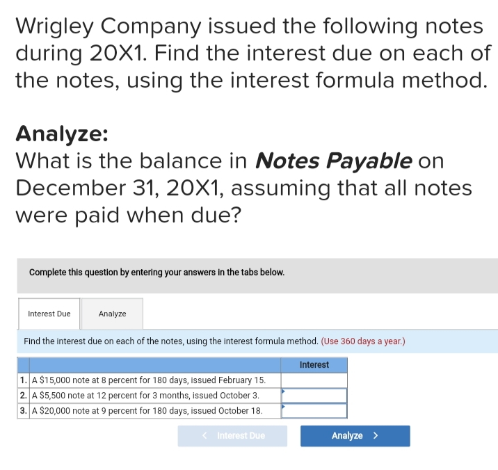 Wrigley Company issued the following notes during