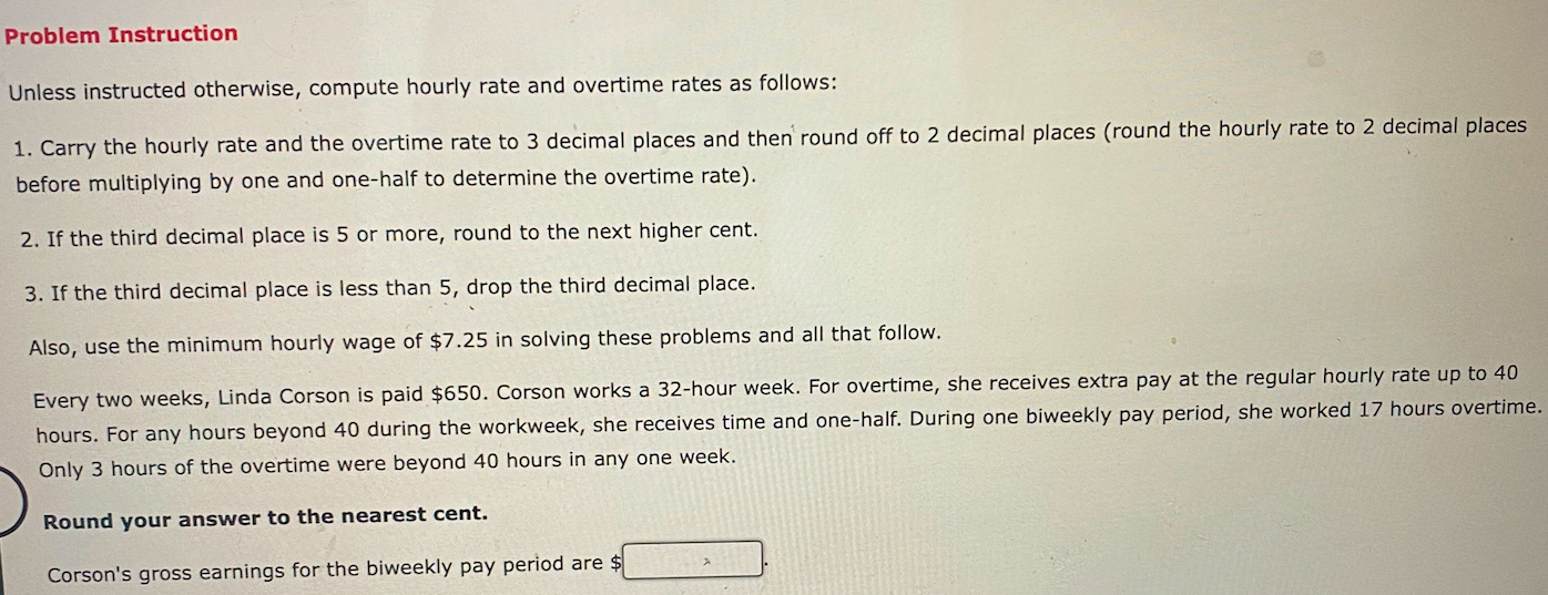 Problem Instruction Unless instructed otherwise,