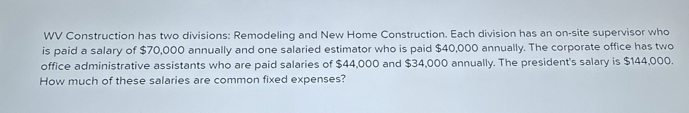 WV Construction has two divisions: Remodeling and