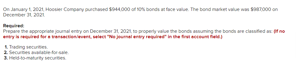 On January 1, 2021, Hoosier Company purchased