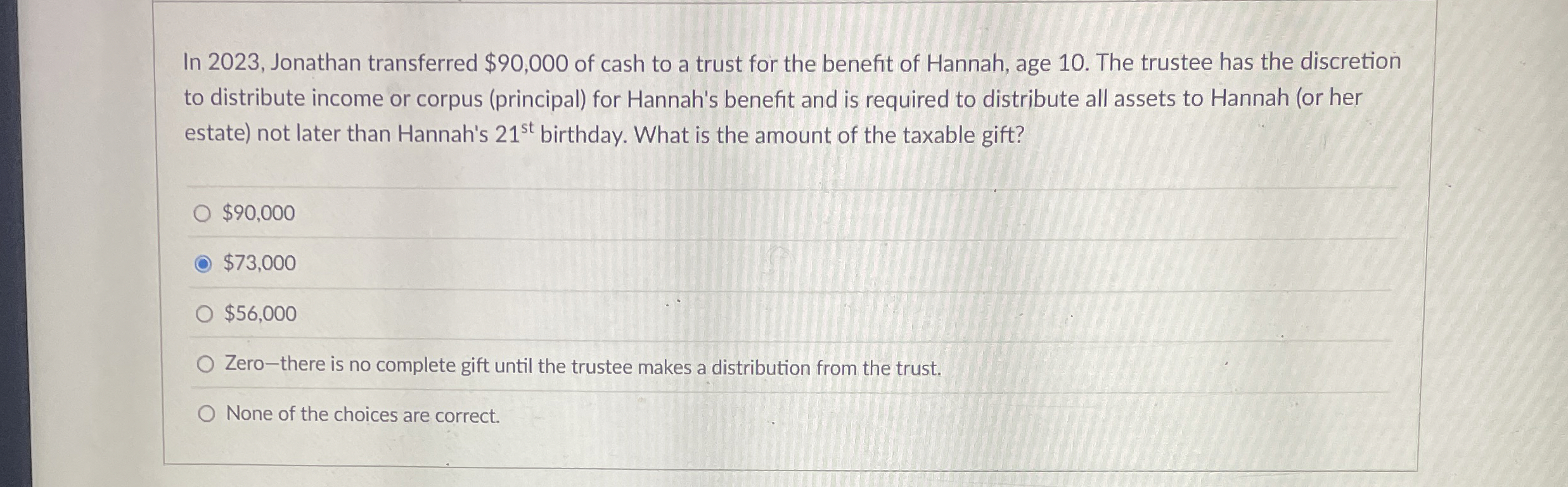 In 2 0 2 3 , Jonathan transferred $ 9 0 , 0 0 0