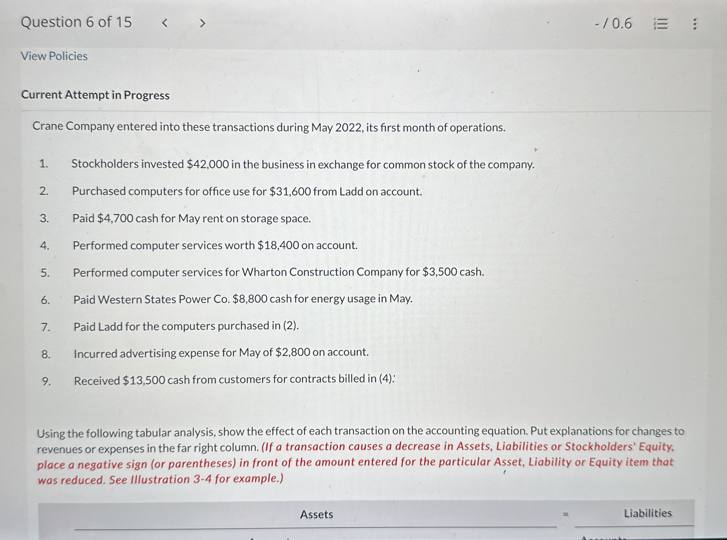 Question 6 of 1 5 / 0 . 6 View Policies Current