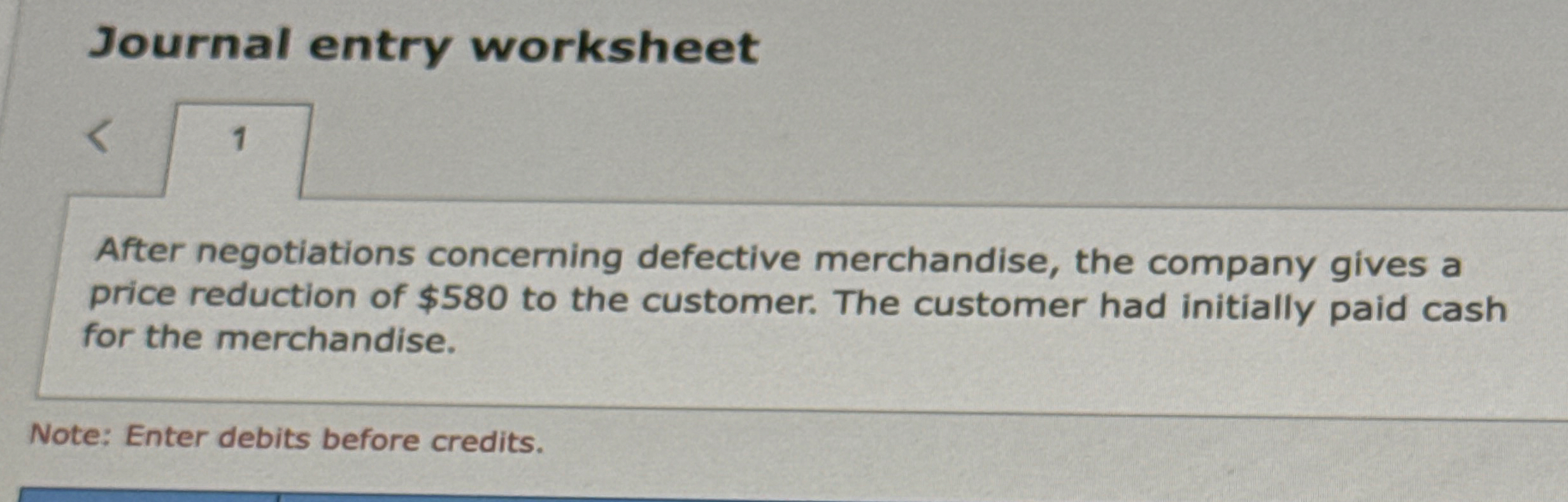 Journal entry worksheet 1 After negotiations