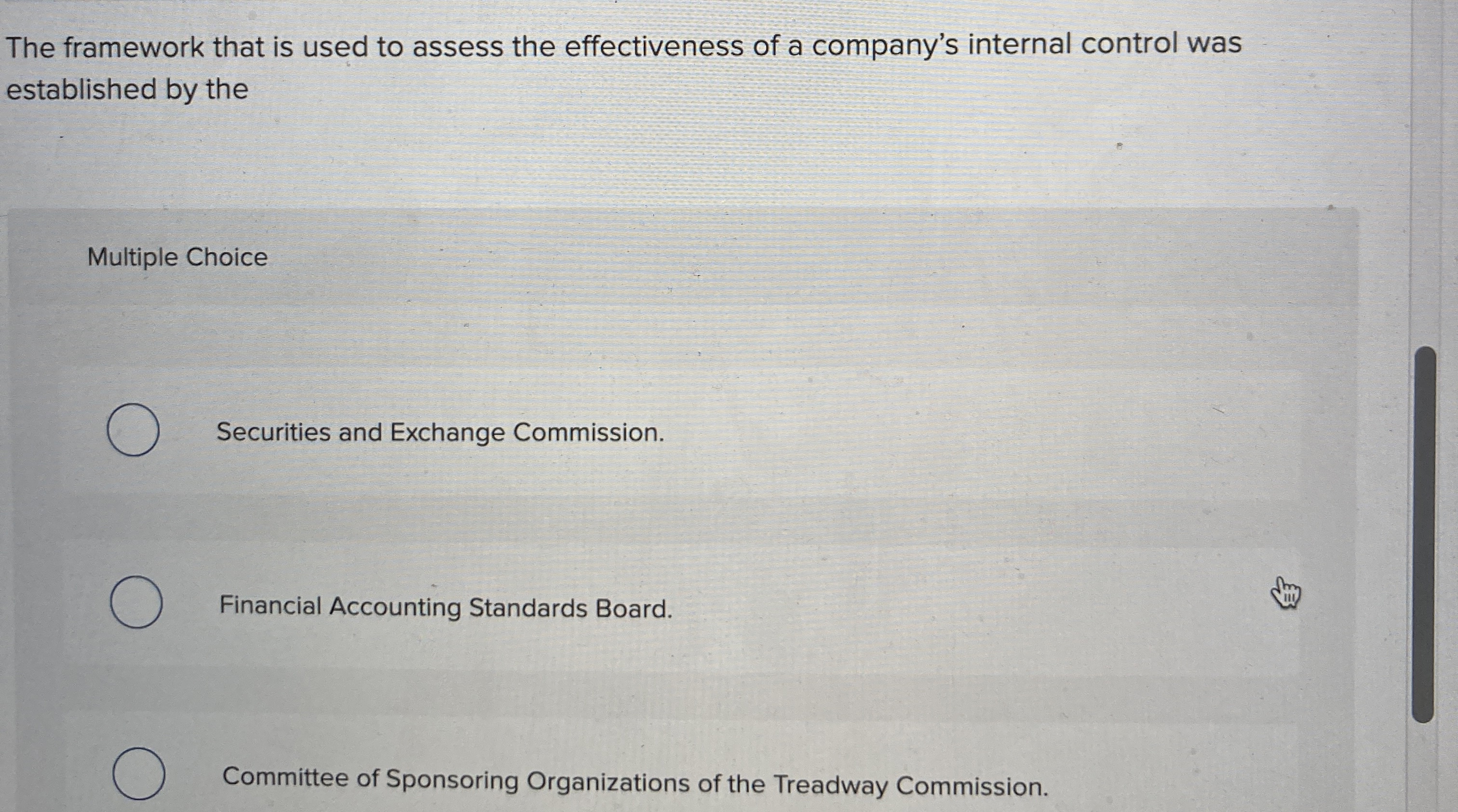 The framework that is used to assess the