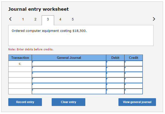 2. Prepare journal entries for each transaction.