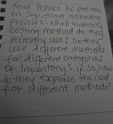 Read pepsico inc frotnote on Stgnificant