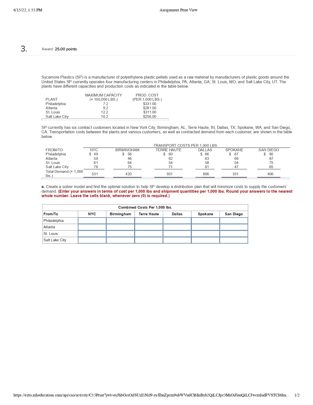 6/15/22, 1:55 PM Assignment Print View 3. Award: