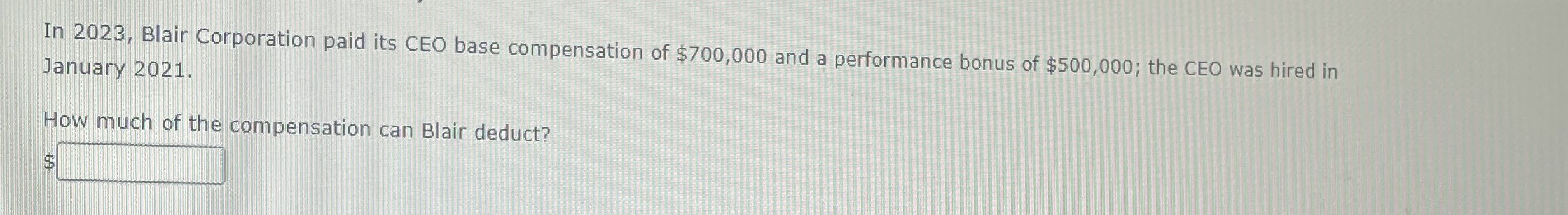 In 2 0 2 3 , Blair Corporation paid its CEO base