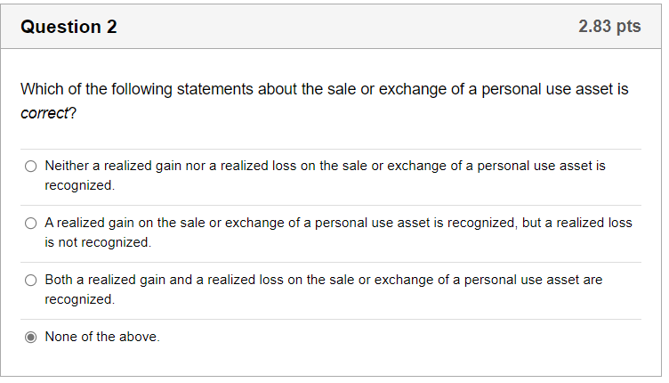 Question 4 2.84 pts Assuming the alternate