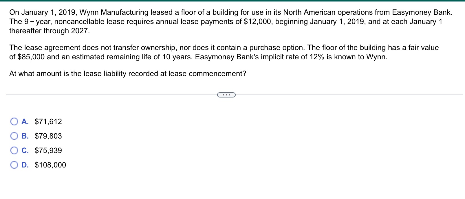 Answer and explanation On January 1, 2019, Wynn