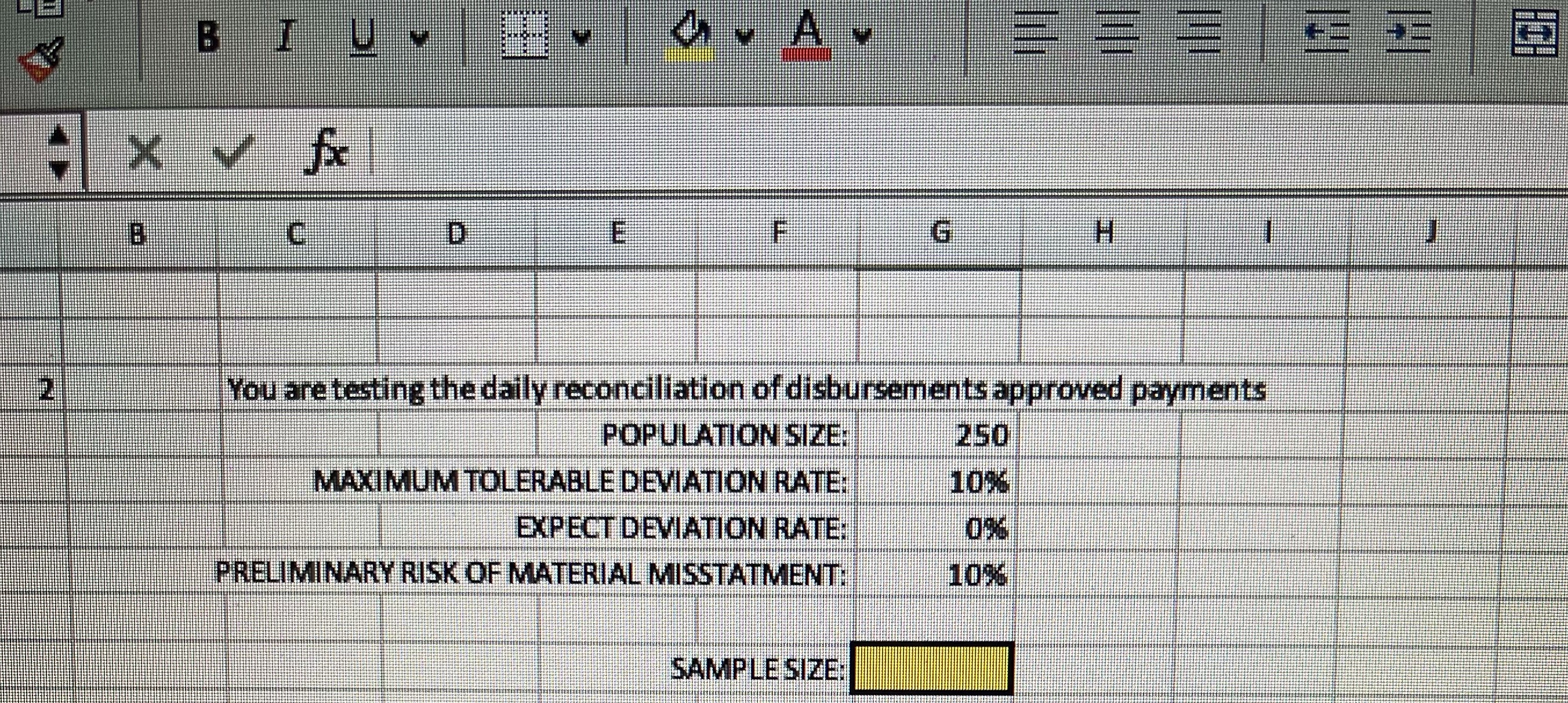 B I U ~ ~ X v fx B C E F G H You are testing the