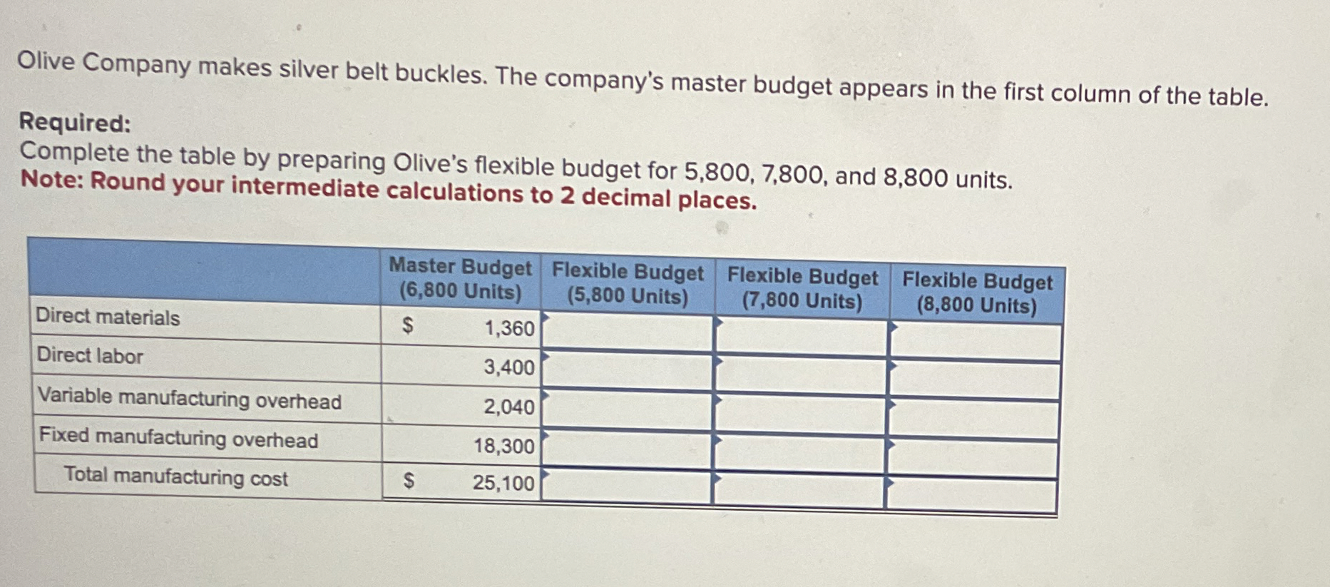 Olive Company makes silver belt buckles. The