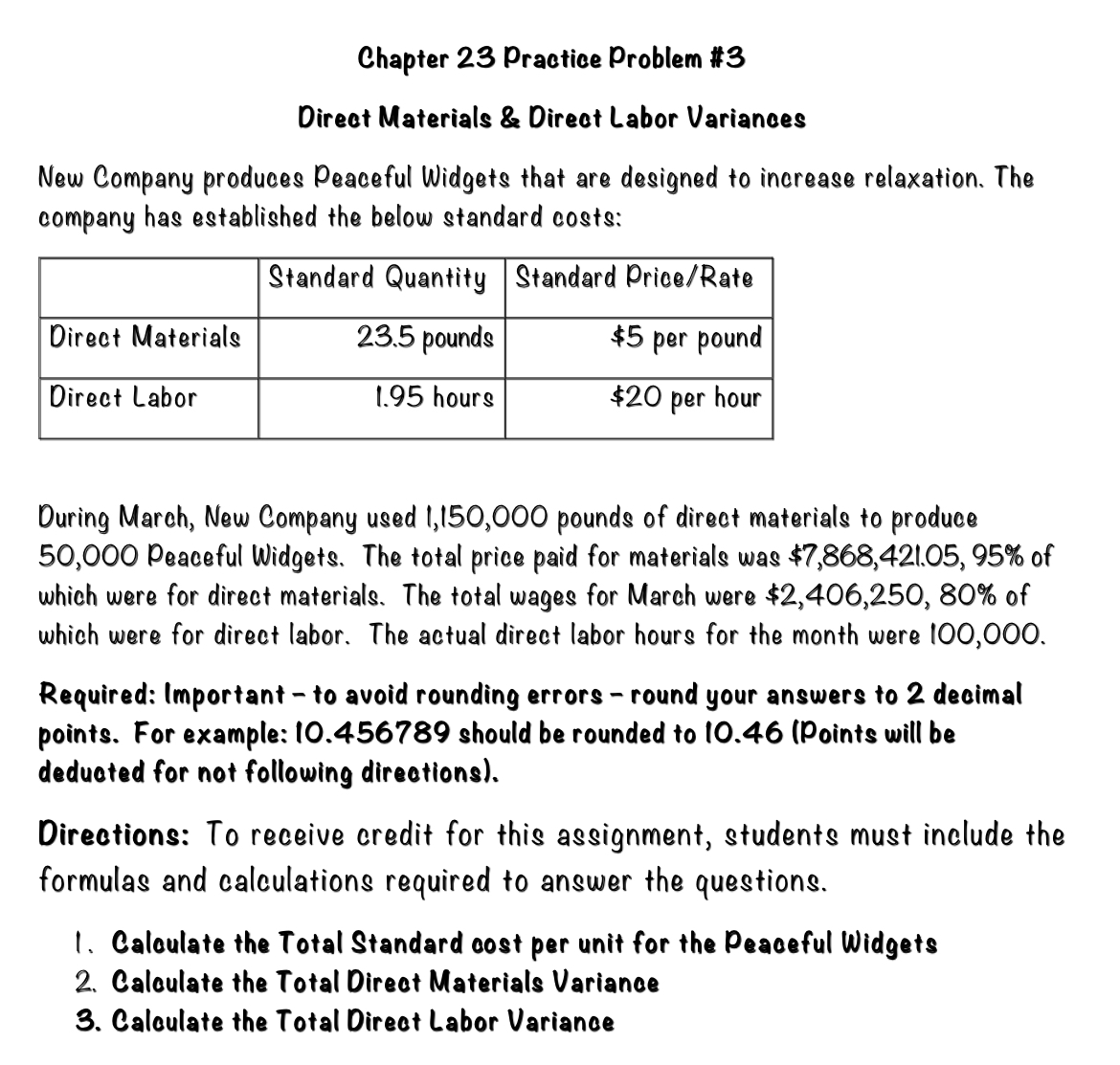 Chapter 2 3 Practice Problem # 3 Direct Materials