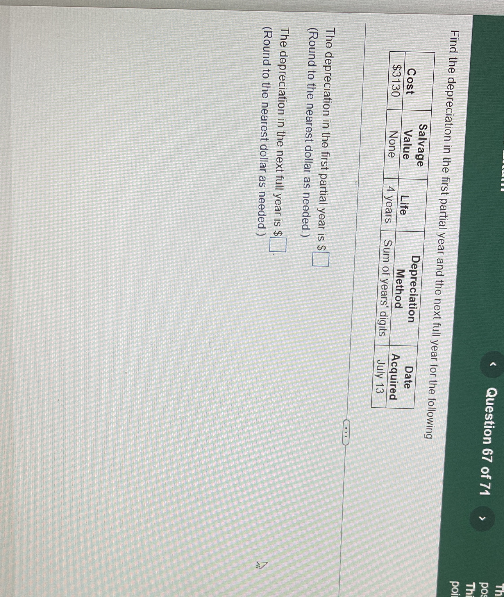 Question 67 of 71  style=