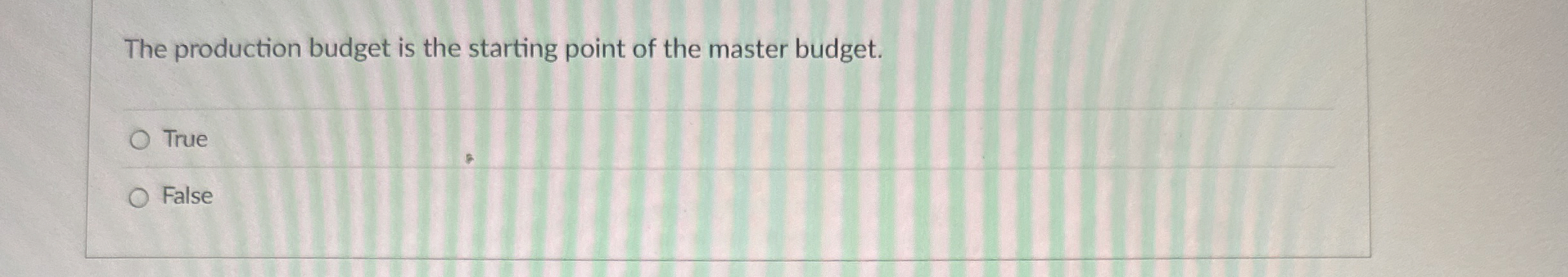 The production budget is the starting point of